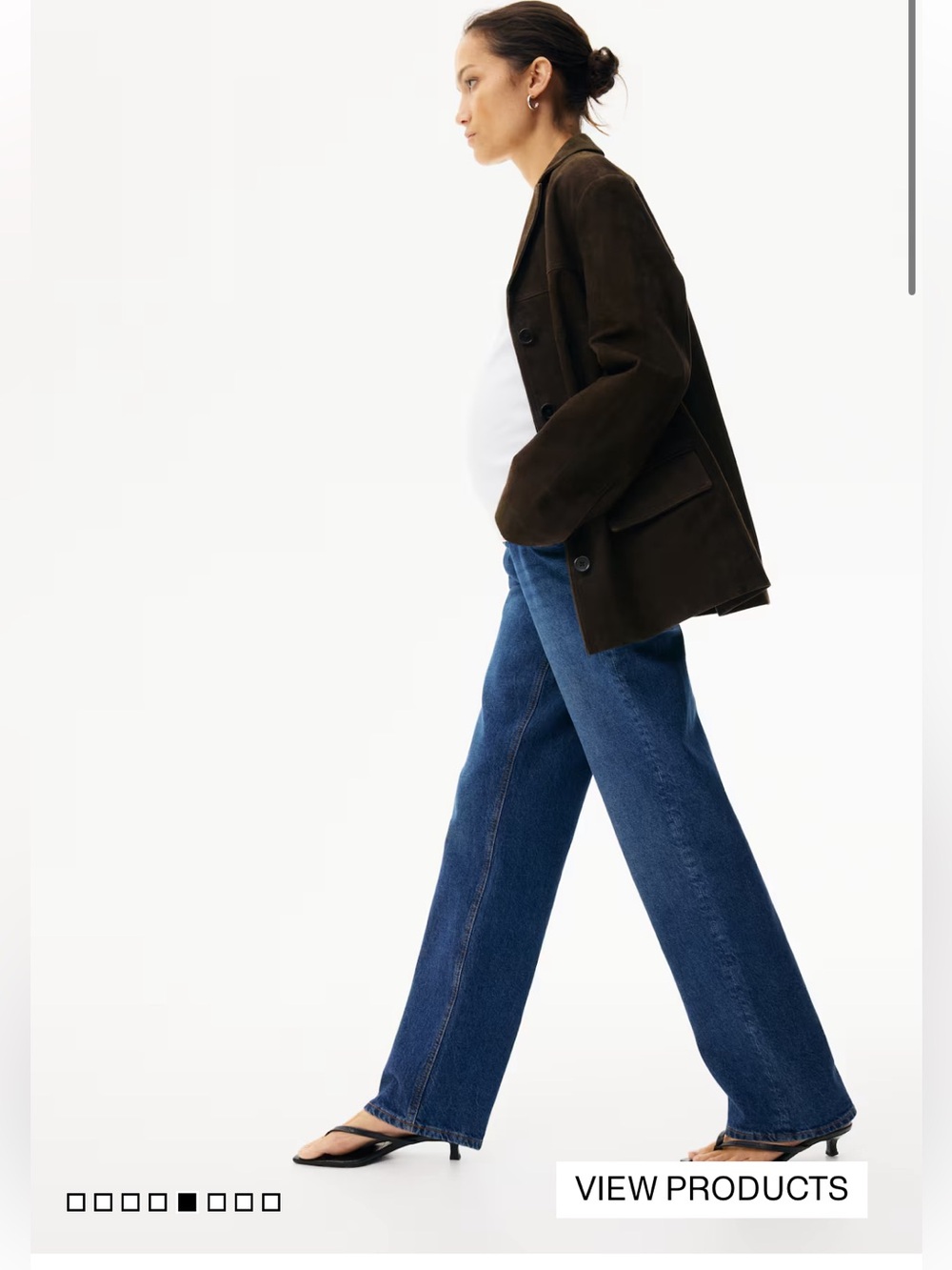 H&M Mama straight leg jeans, size M, like new